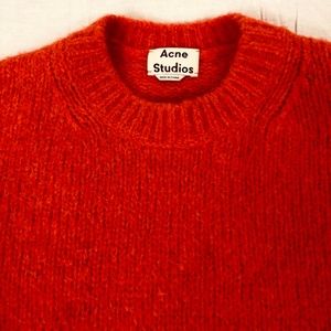 Lush orange alpaca crew neck by Acne